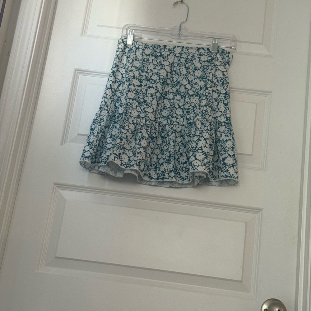 Floral Blue and White Skirt